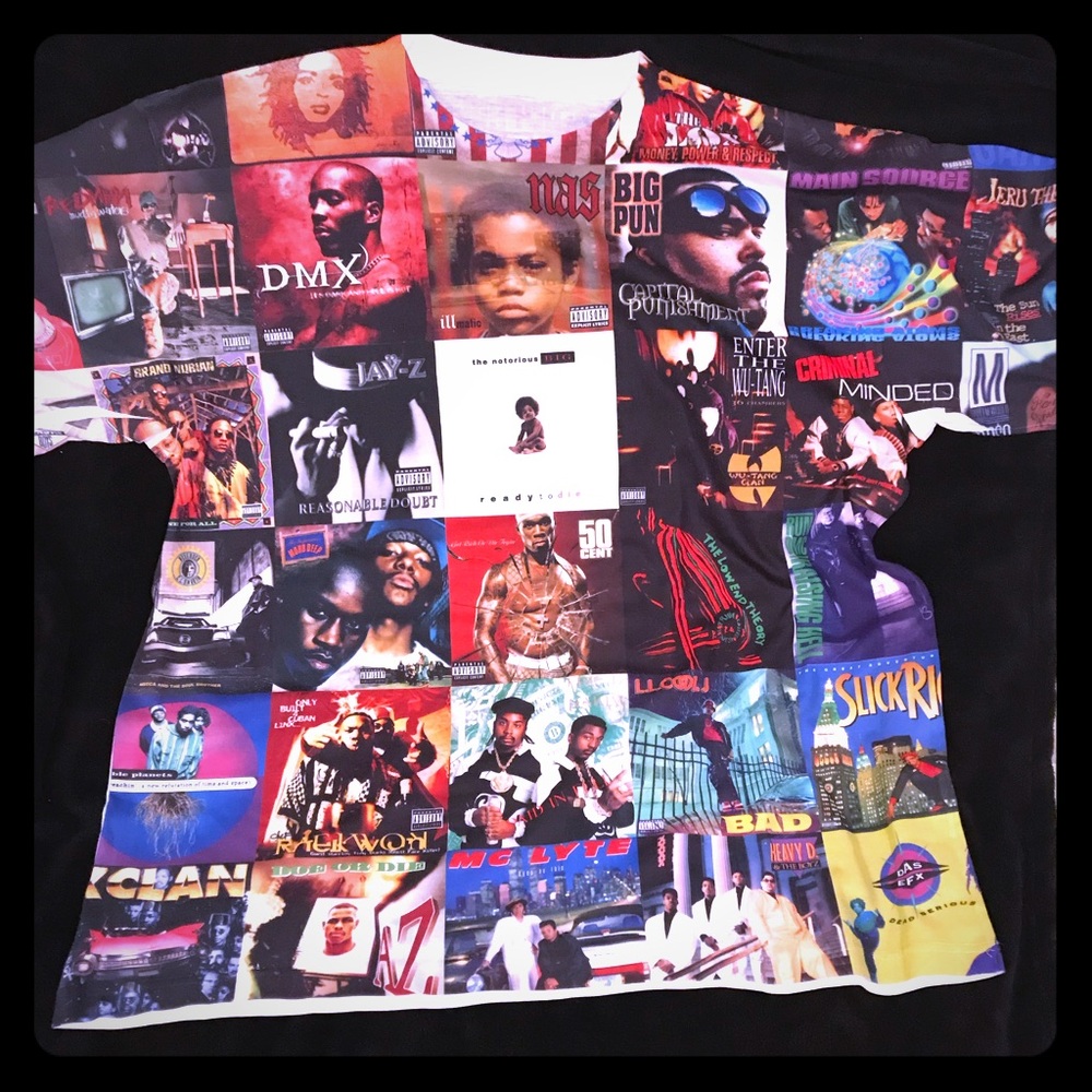 ♨️EAST COAST HIP HOP♨️ALBUM COVER COLLAGE T-SHIRT